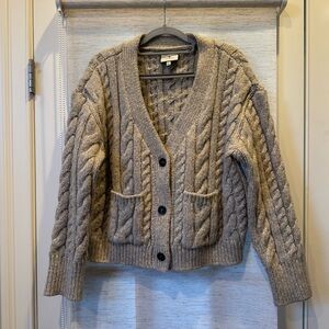 Tuckernuck Cable-Knit Button Cardigan - Taupe